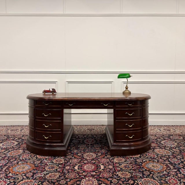 About this Large Classic English Oval Desk Classic and Elegant | Antique desks in English, Classic and Chesterfield style....