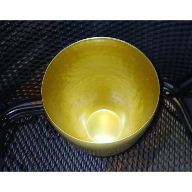 Kassatex Kassatex Nile Brass Electroplated Gold Waste Basket For Sale - Image 4 of 8