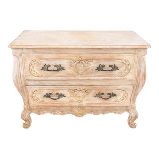 French Provincial Style Bombe Two Drawer Chest For Sale