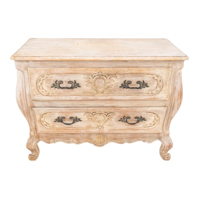 French Provincial Style Bombe Two Drawer Chest For Sale