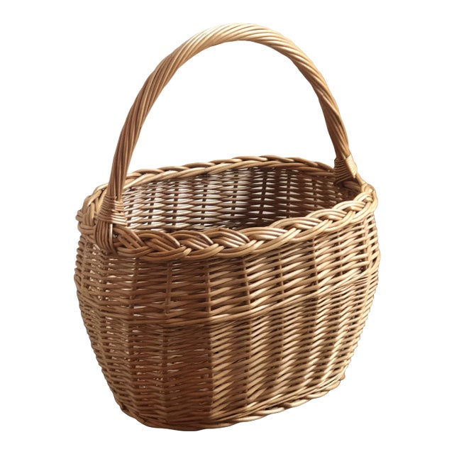Large French-Style Oval Market Basket For Sale