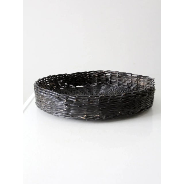 Vintage Black Centerpiece Basket Tray For Sale - Image 10 of 11