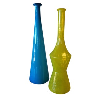 Mid-Century Modern Glass Vases - A Pair For Sale