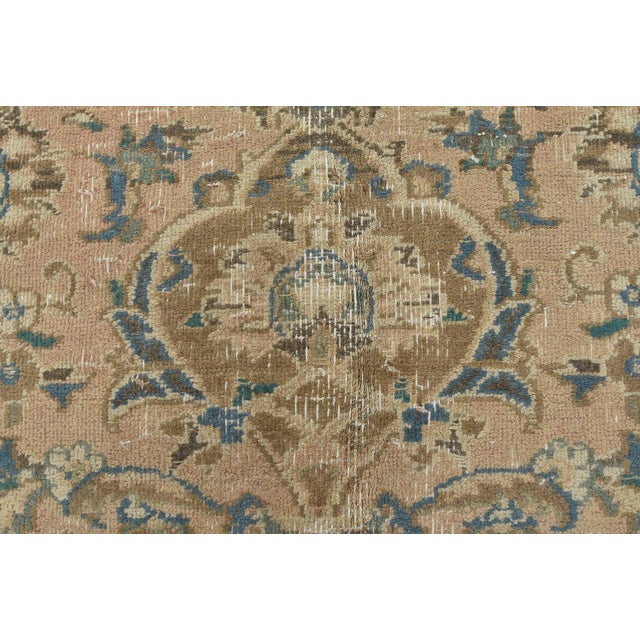 Kashan Rug 10' X 12'8'' Pink Wool Vintage Distressed Hand-Knotted Carpet For Sale - Image 10 of 15