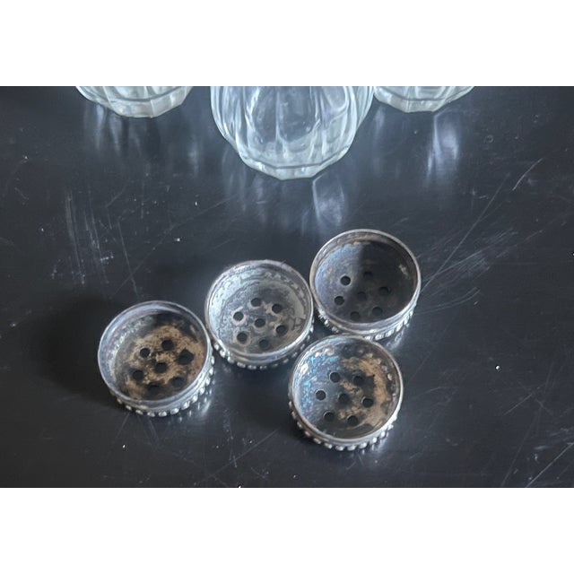 Christofle Crystal & Sterling Salt & Pepper Shakers in Perles Pattern- Set of 4 For Sale - Image 10 of 11