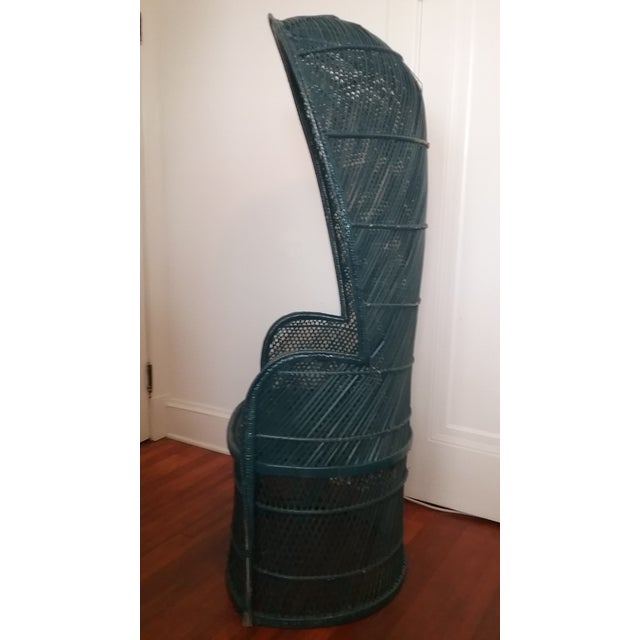Vintage Boho Rattan Canopy Chair | Chairish
