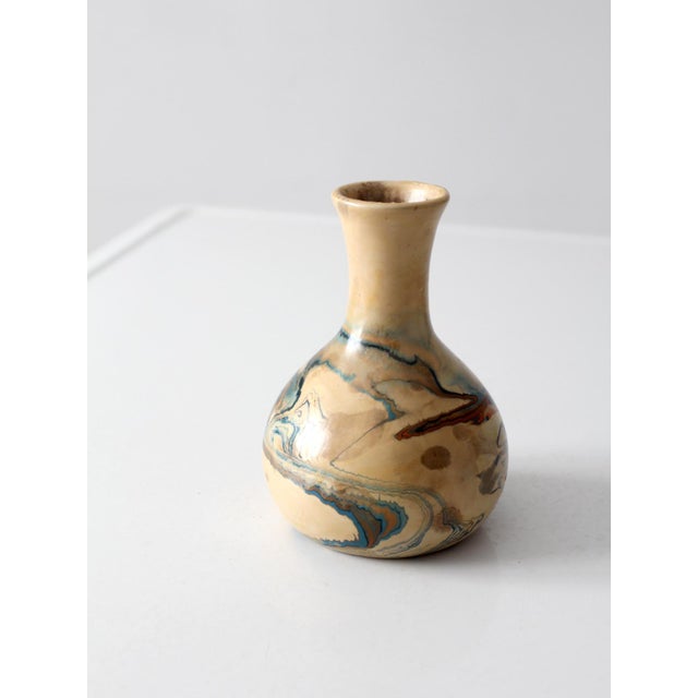 Vintage Nemadji Pottery Marbled Vase For Sale - Image 11 of 12