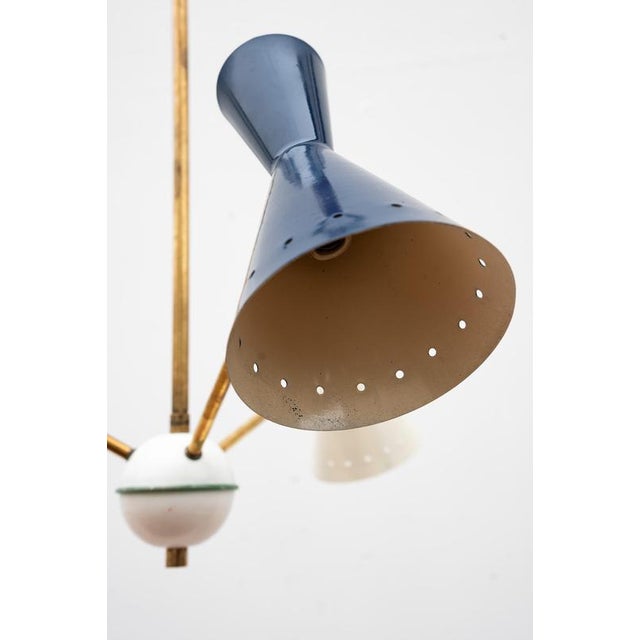 3-Light Chandelier in the style of Stilnovo, 1950s For Sale - Image 3 of 8