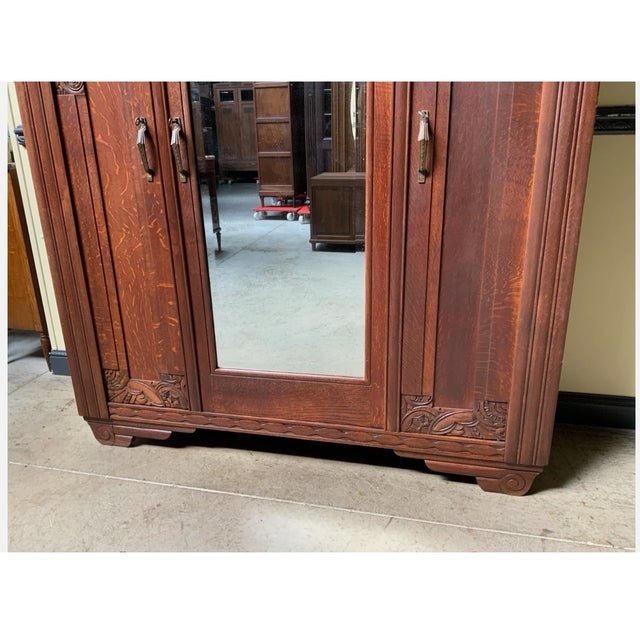 Antique Art Deco Wardrobe, 1930 For Sale - Image 11 of 12