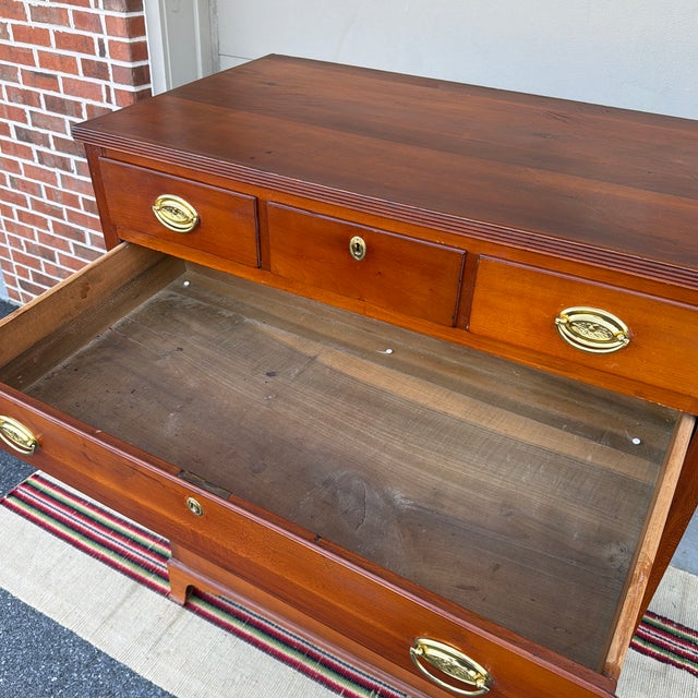 A Very Nice Antique Pennsylvania Hepplewhite Cherry Mid-Case Chest of Drawers, Circa 1800’s For Sale - Image 6 of 12