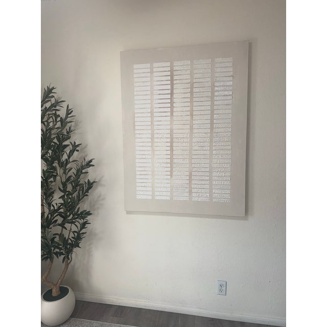 The Space Between, Large Original Neutral Textured Canvas Painting, 36”x48” For Sale In Los Angeles - Image 6 of 12