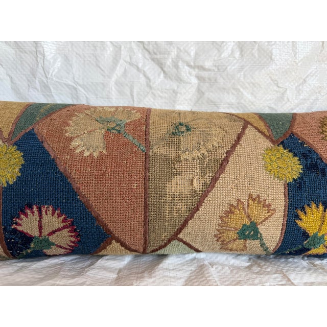 17th Century 17th Century Italian Wool and Silk Floral Tapestry Pillow For Sale - Image 5 of 7