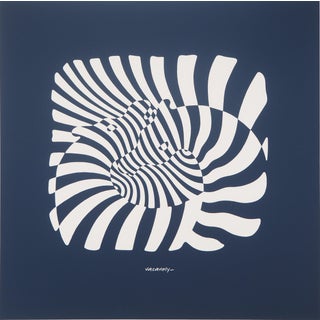 Victor Vasarely, Zebras on a Blue Background, 1975, Serigraph For Sale