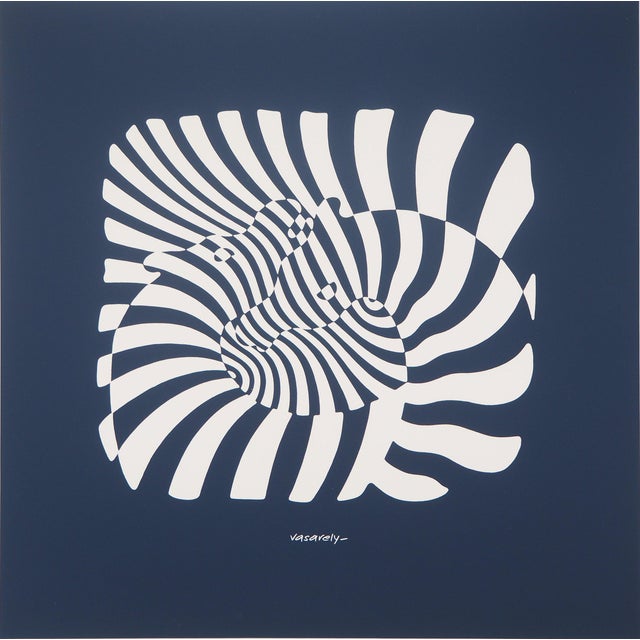 Victor Vasarely, Zebras on a Blue Background, 1975, Serigraph For Sale