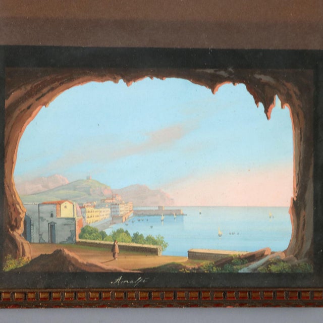 Unknown, Neapolitan School, Capri and Amalfi, Gouache on Paper For Sale - Image 4 of 12