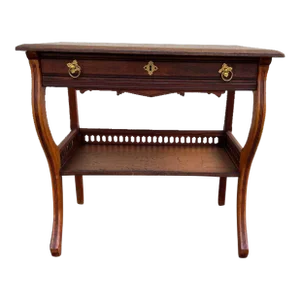 19th Century Antique Victorian Eastlake Style Solid Oak Table-Desk.
