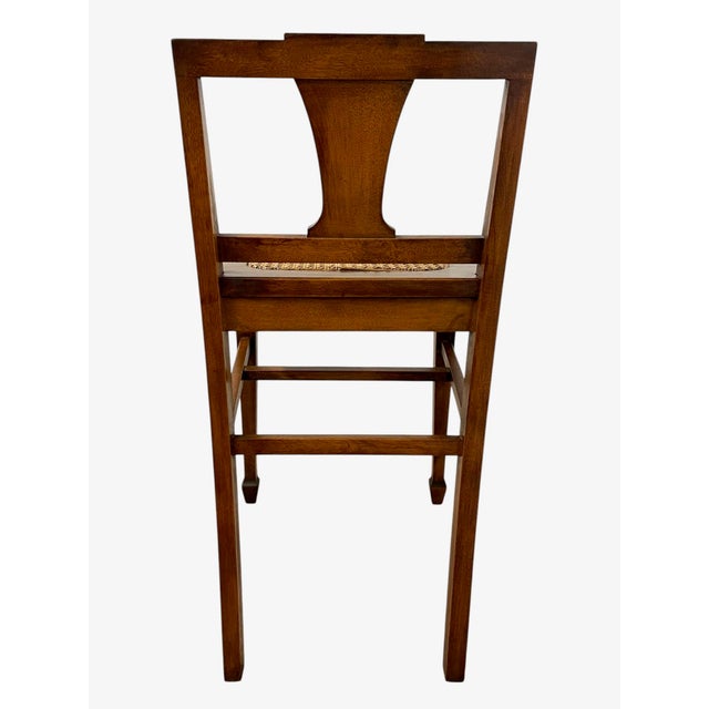 Arts & Crafts Vintage Arts & Crafts Style Wooden Side Chair With Caned Seat and Shaped Back Splat For Sale - Image 3 of 10