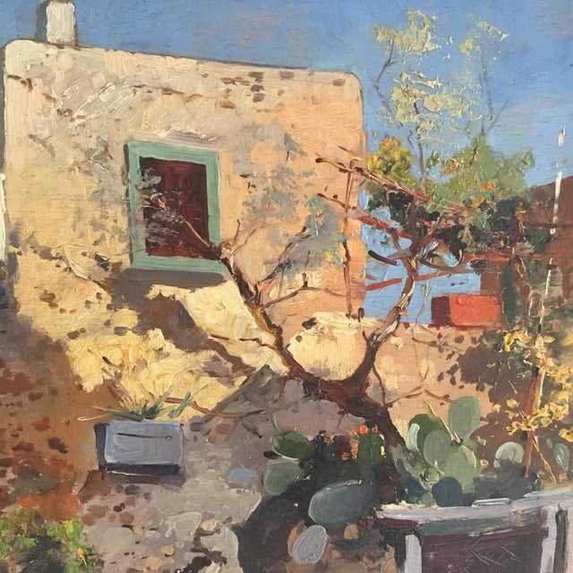 Ezelino Briante, Sunny Day in Capri, 1955, Oil on Panel, Framed For Sale - Image 4 of 12