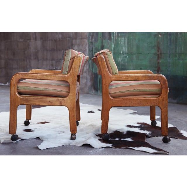 Brown 1970s Brutalist Mid Century Modern Lounge Side Accent Chair Armchair-- One Chair Left For Sale - Image 8 of 10