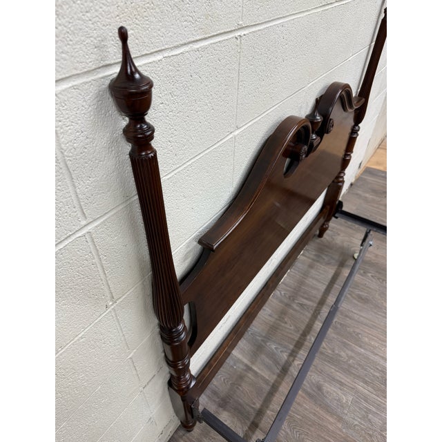 Ethan Allen Vintage Full Size Ethan Allen Georgian Court Solid Cherry Four Poster Bed For Sale - Image 4 of 18