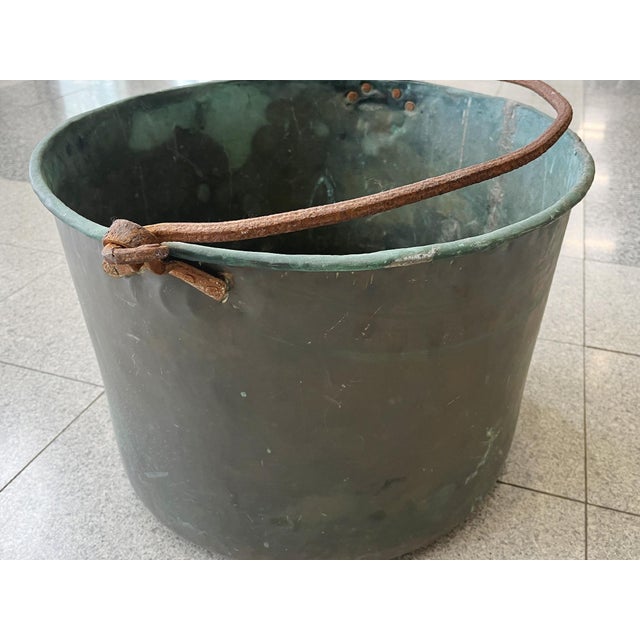 19th Century French Country Copper Cauldron With Verdigris Interior For Sale In New York - Image 6 of 9