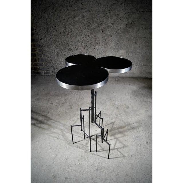 Contemporary Pedestal Table in Steel by Frederic Gaillard For Sale - Image 3 of 8