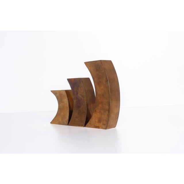 Solid Bronze Candle Holders by Monique Gerber, France 1975c. Polished bronze Dimensions: 1" wide each 5" high X 3" deep 4"...