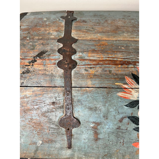 Antique Swedish Oak Kista Dowry Chest C. 1841 For Sale In Boston - Image 6 of 13