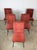 This set of five postmodern style dining chairs feature vintage pink upholstery with tufted backs on chrome cantilever...