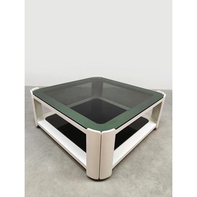 Vintage Space Age Italian Smoked Glass Coffee Table, 1970s For Sale - Image 6 of 10
