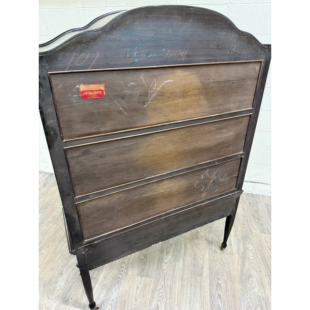Vintage Queen Anne Style Mahogany China Cabinet Display Cabinet Curio Bookshelf For Sale - Image 13 of 14