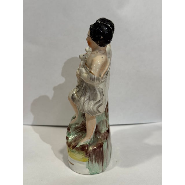 Victorian Late 19th Century Ceramic Staffordshire Twins With Lambs For Sale - Image 3 of 6