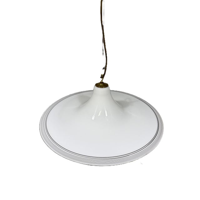 Large White Murano Glass Hanging Lamp, Italy, 1960s For Sale - Image 6 of 18