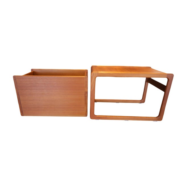 Mid-Century Modern Danish Teak Bar Cart in Two Parts, 1960s For Sale - Image 3 of 18