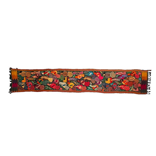 Mexican Vintage Hand Embroidered Mexican Textile Wall Hanging For Sale - Image 3 of 13