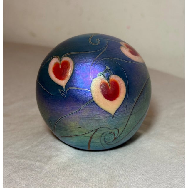 Vintage Hand Blown Vandermark Studio Aurene Iridescent Art Glass Paperweight For Sale - Image 10 of 10