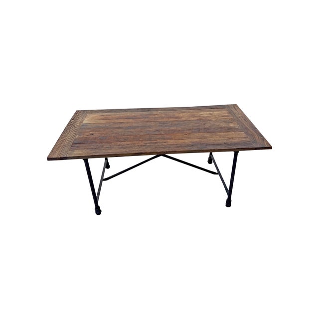 2000 - 2009 Restoration Hardware Flatiron Rectangular Dining Table in Reclaimed Wood For Sale - Image 5 of 10