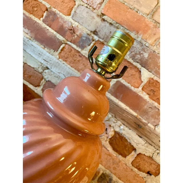 1980s Vintage 1980s Coral Ceramic Twist Lamps - Pair For Sale - Image 5 of 9