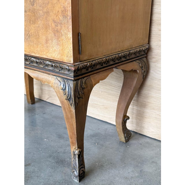 Mid 20th Century Early 20th Century Italian Bedside Tables in Light Oak with two doors, A Pair For Sale - Image 5 of 18