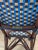 French Country French Bistro Café Side Chair, Navy & Gold Rattan Weave For Sale - Image 3 of 5