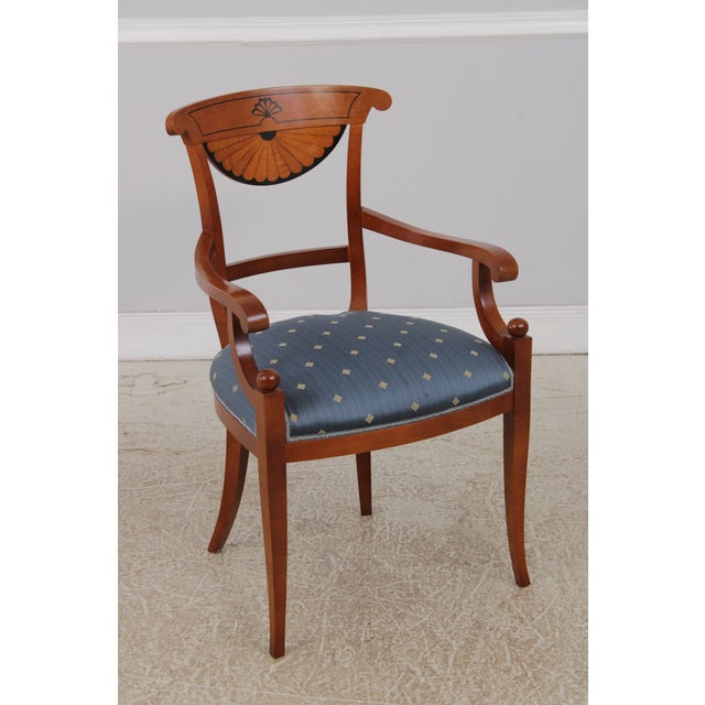 Set of 6 Biedermeier Style Satinwood Dining Chairs For Sale - Image 4 of 16