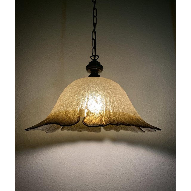Metal Large Vintage Daylily Pendant Lamp from Peill & Putzler For Sale - Image 7 of 9