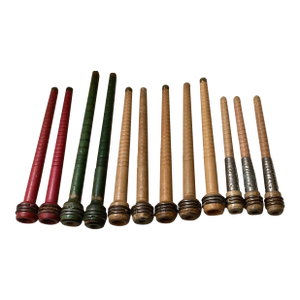 Set of Twelve Original Vintage Wooden Thread Spools From Indiana