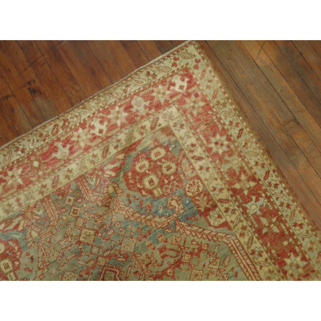 Red Early 20th Century Zabihi Collection Persian Heriz Rug - 4'10" x 6'10" For Sale - Image 8 of 8