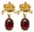 Lotus Garnet Drop Earrings, Pair For Sale