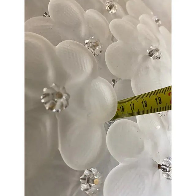 Sanded-Flowers Murano Glass Flush Mount by Simoeng, in New conditions. Designed from 2000 Up to 250V (Europe/UK Standard).
