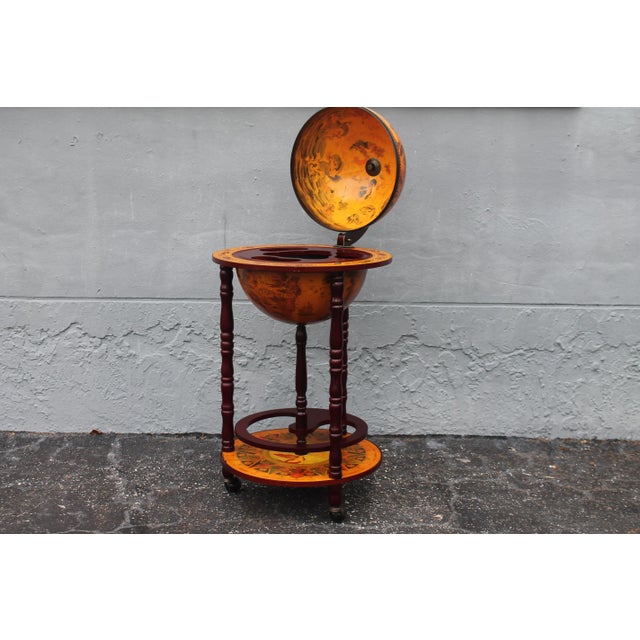 1970's Mid Century Modern World Globe/ Dry Bar For Sale - Image 11 of 12