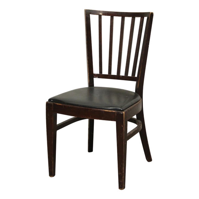 Black Vinyl Seat Chair by Thonet For Sale
