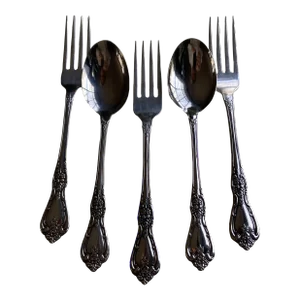 Vintage Oneida Kennett Square Stainless 3 Dinner Forks & 2 Spoons