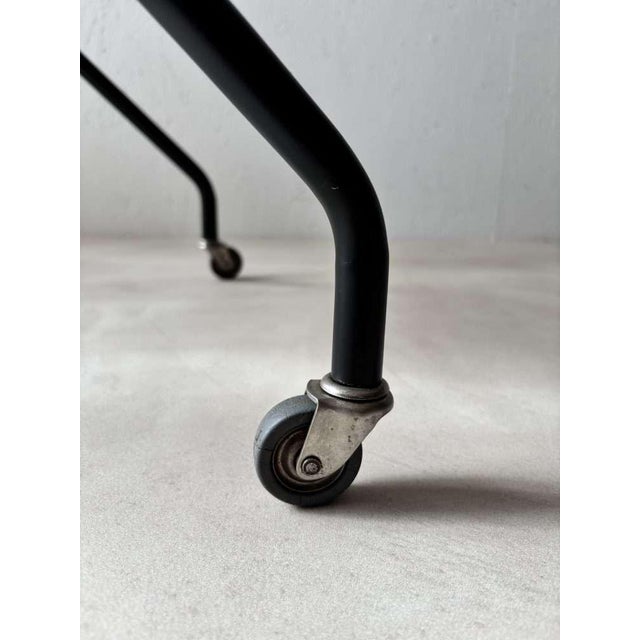 Black Vintage Scandinavian Reading Trolley in Teak, Metal, and Brass, 1960s For Sale - Image 8 of 10